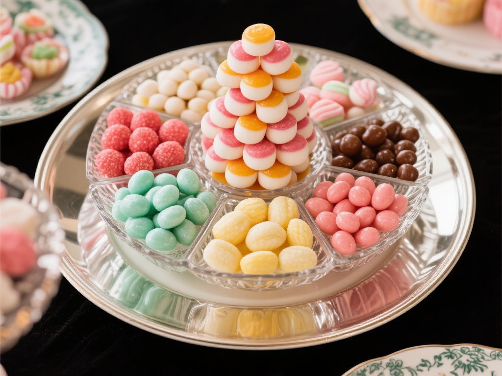 创意摆盘设计与器皿选择
糖果的摆放方式不仅仅是堆